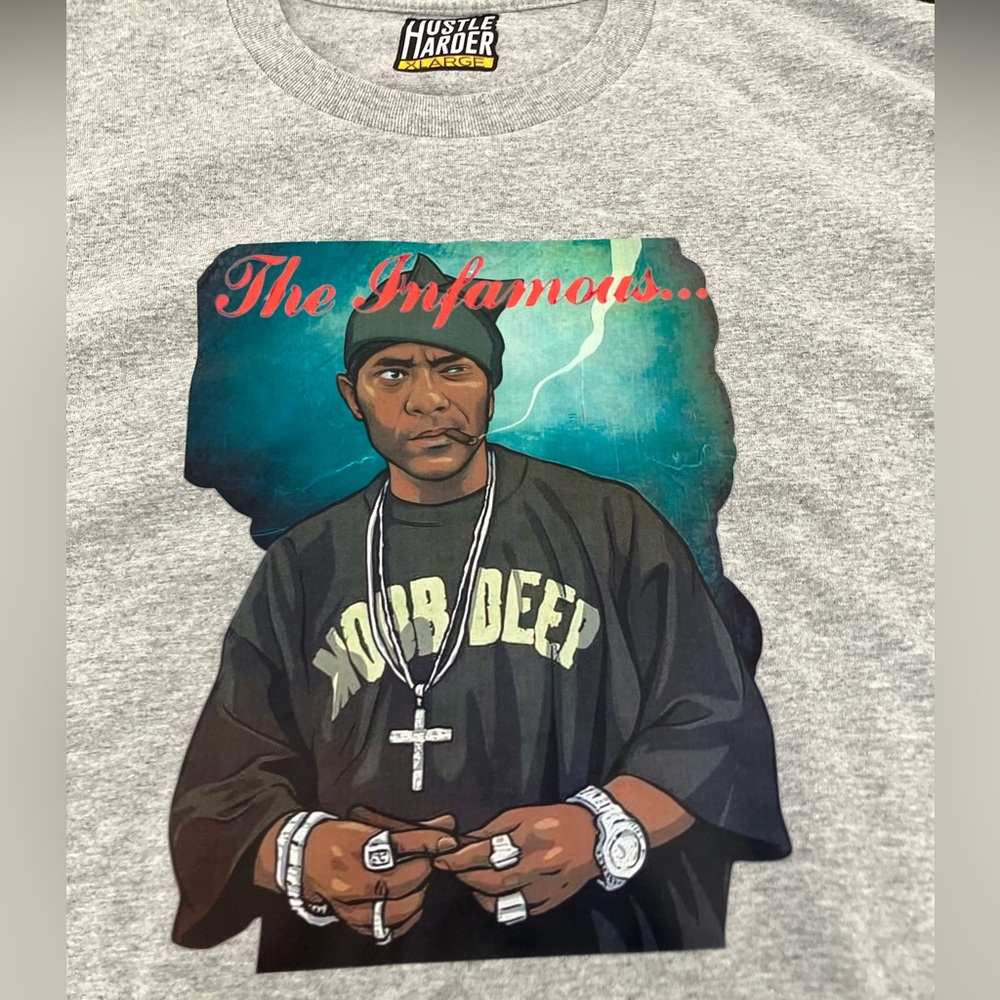 The infamous Mobb Deep Prodigy Roll Up Green Smoke Grey Tee